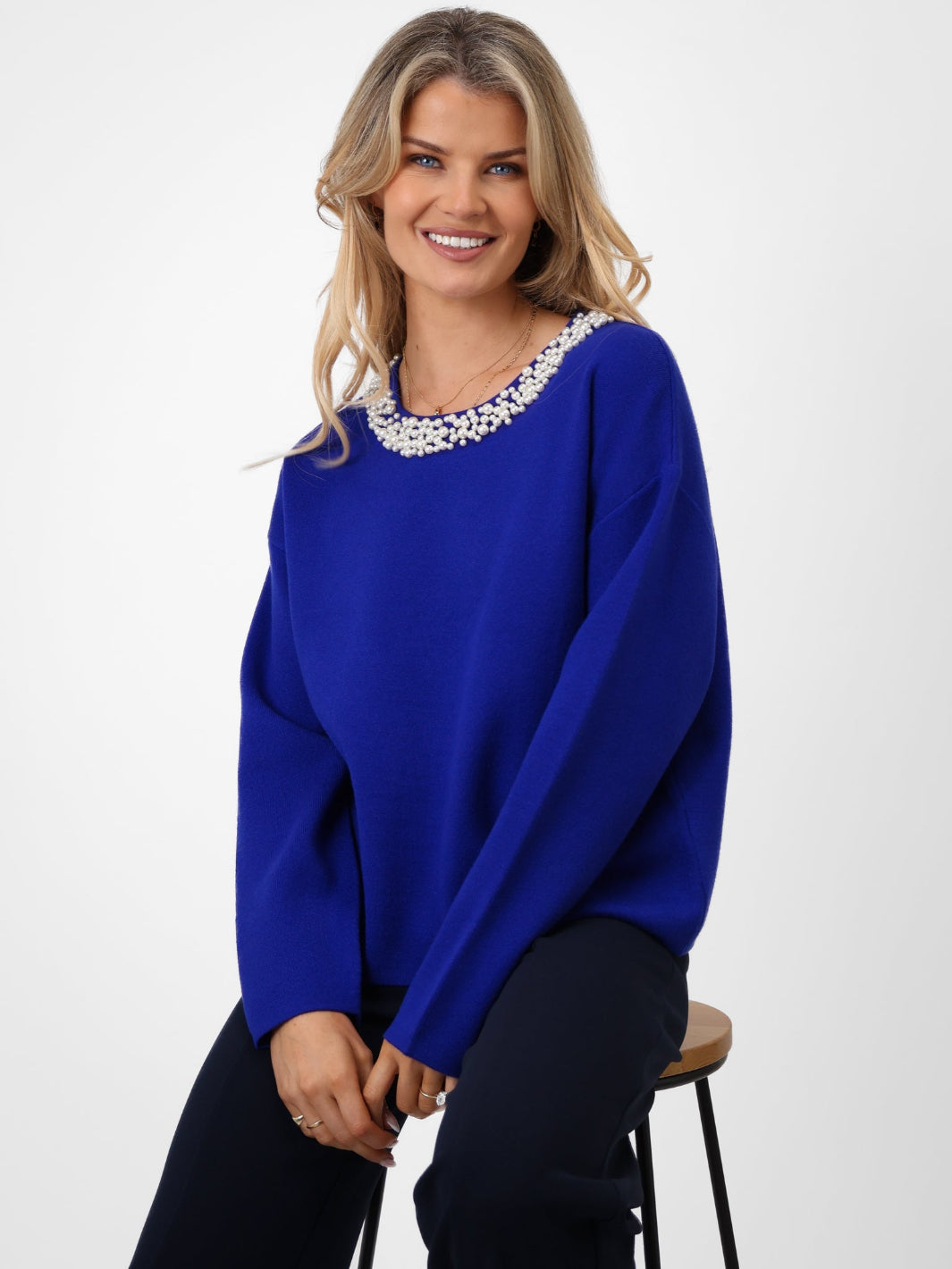 Kate & Pippa Annabelle Knit Jumper In Royal Blue-Kate & Pippa Autumn/Winter Ladies Clothing