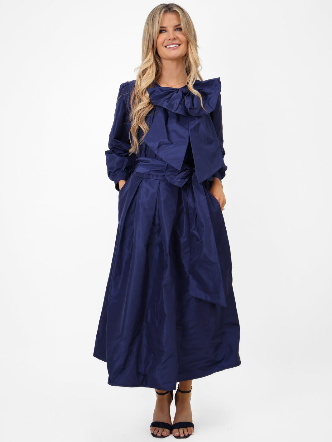 Kate & Pippa Aria Taffeta Top In Navy-Kate & Pippa Autumn/Winter Ladies Clothing