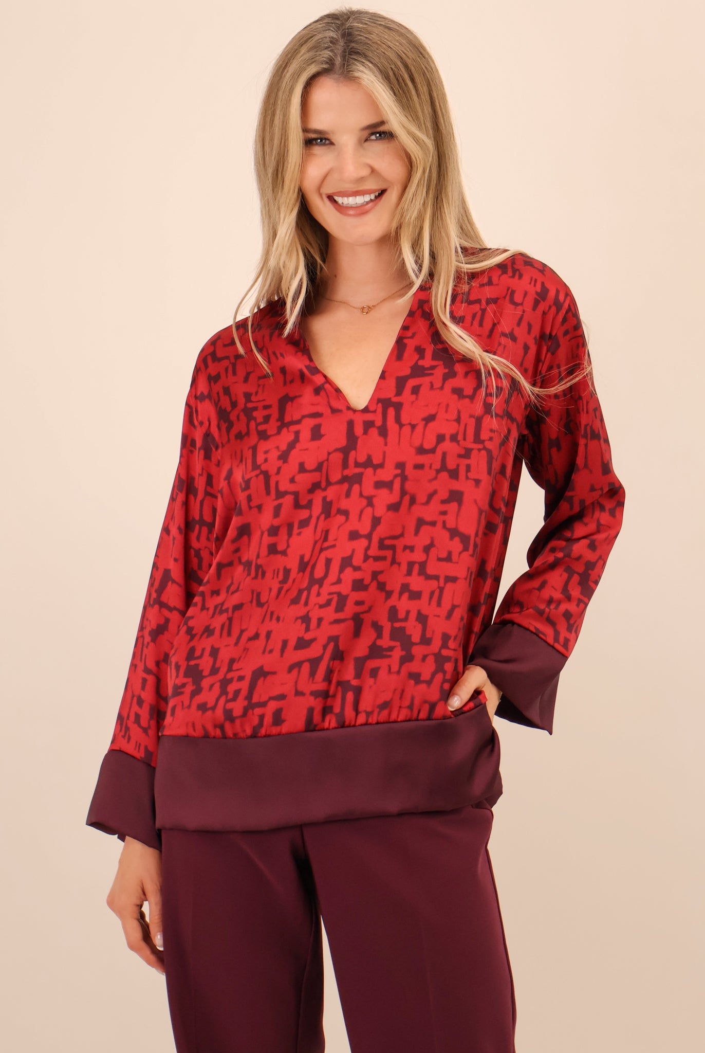Kate & Pippa Barca Top In Red-Kate & Pippa
