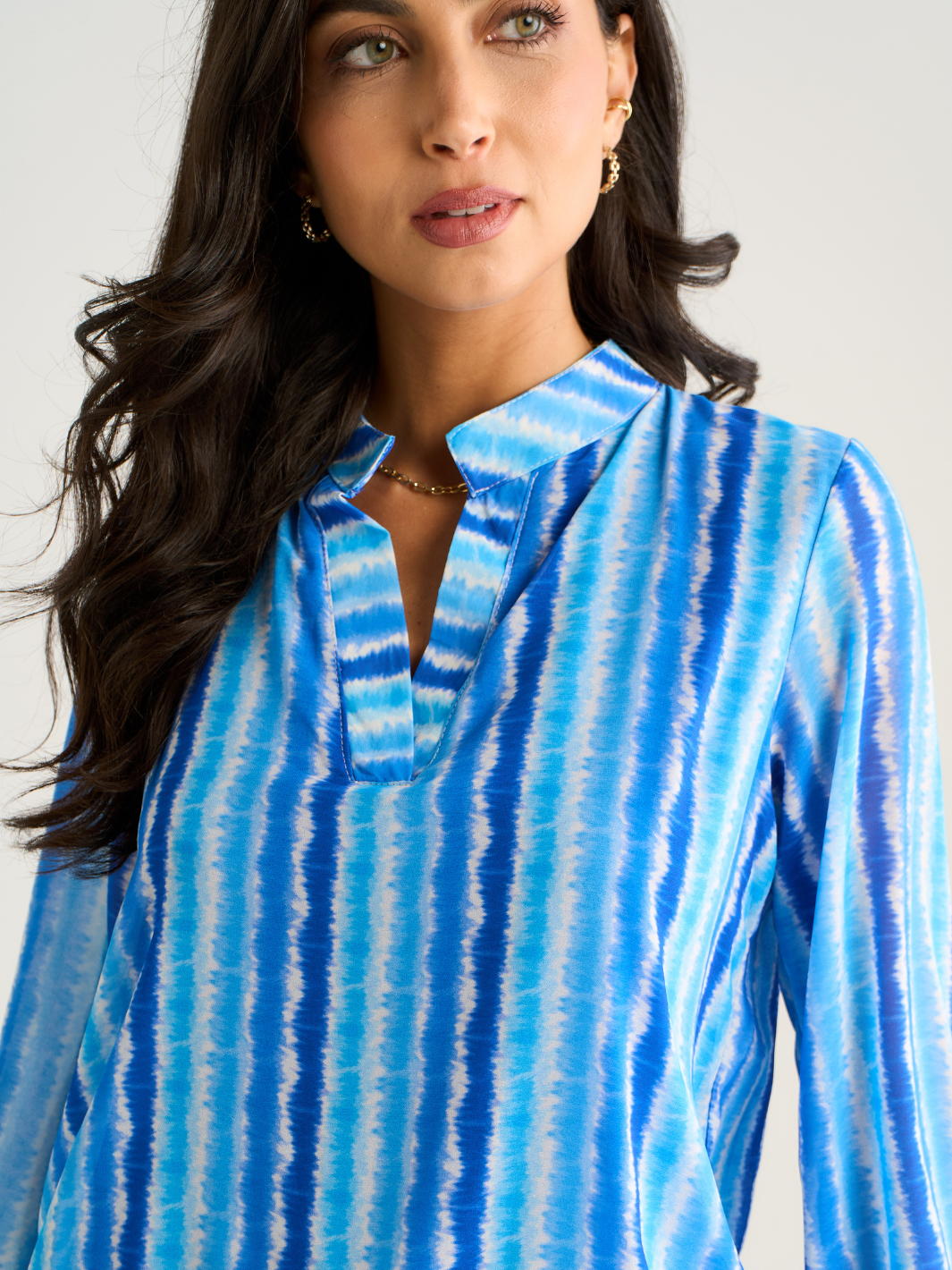 Kate & Pippa Bella Band Top In Blue Wave Print-Kate & Pippa