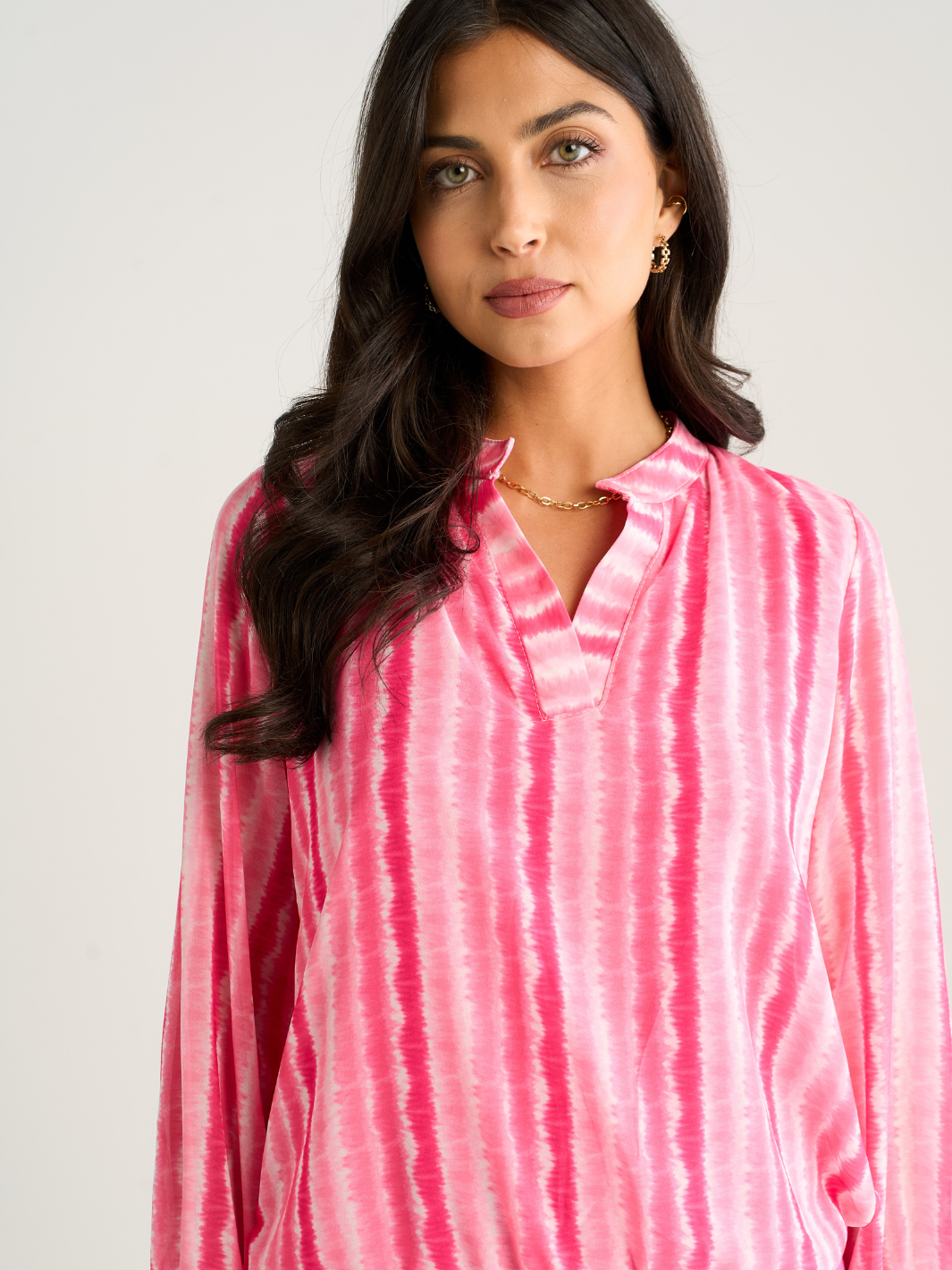 Kate & Pippa Bella Band Top In Cerise Wave Print-Kate & Pippa