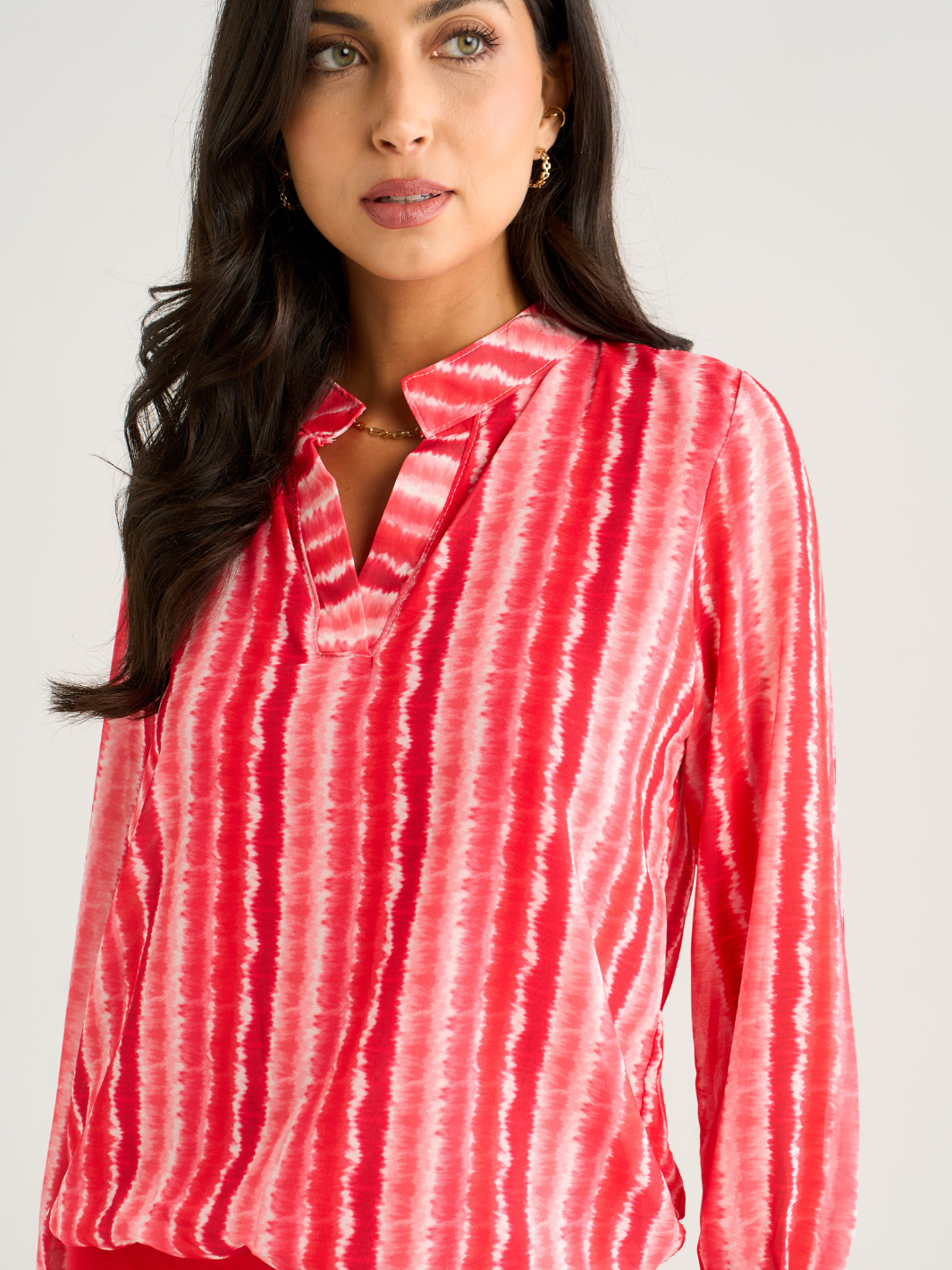 Kate & Pippa Bella Band Top In Coral Wave Print-Kate & Pippa