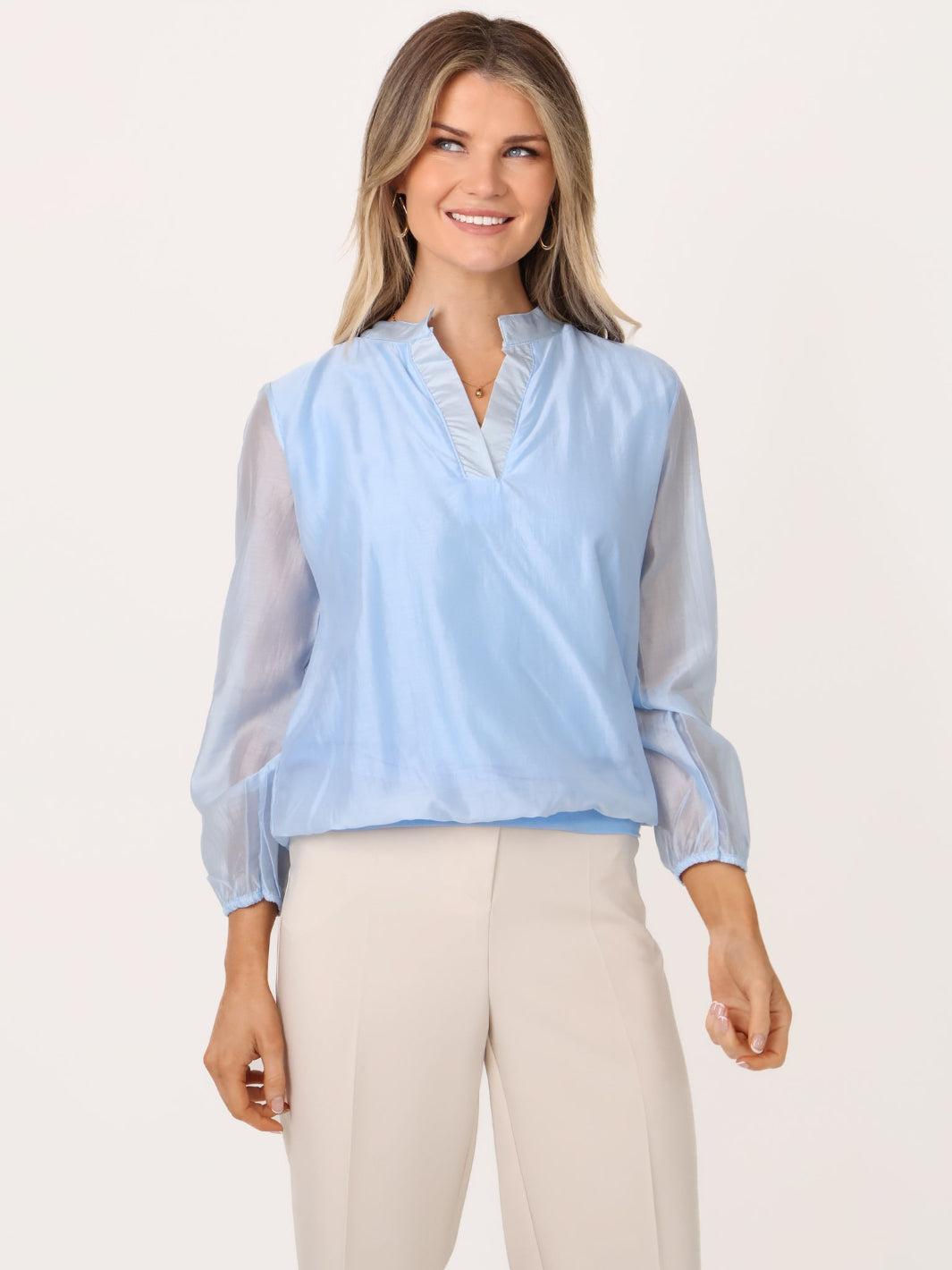 Kate & Pippa Bella Band Top In Light Blue-Kate & Pippa