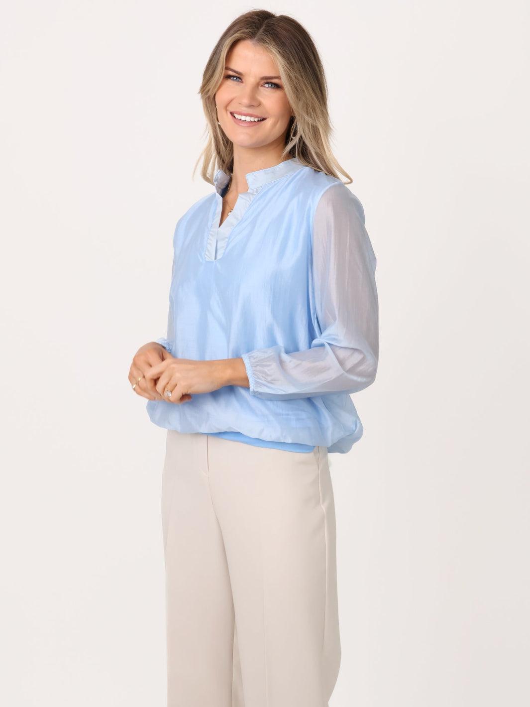 Kate & Pippa Bella Band Top In Light Blue-Kate & Pippa