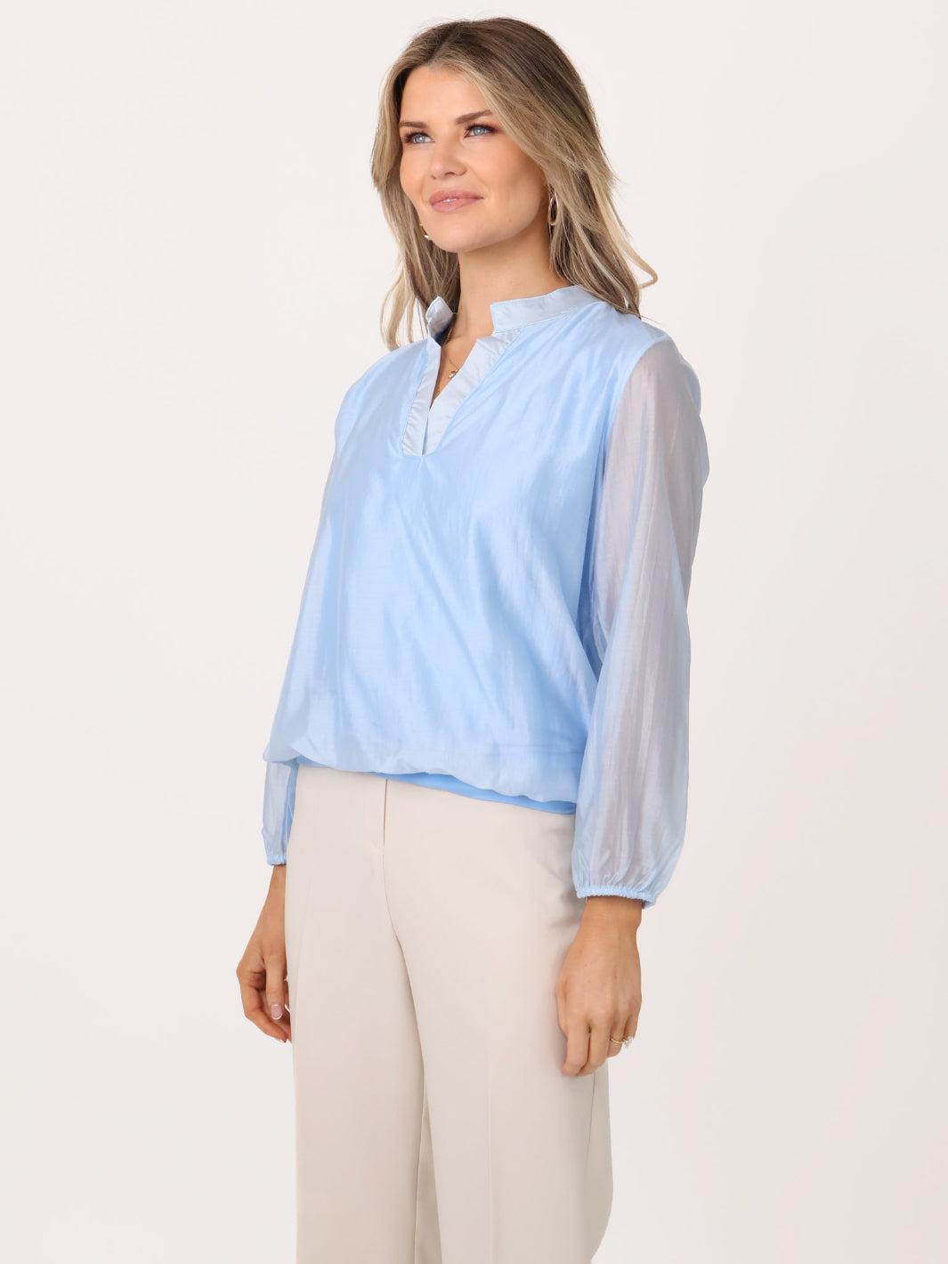 Kate & Pippa Bella Band Top In Light Blue-Kate & Pippa