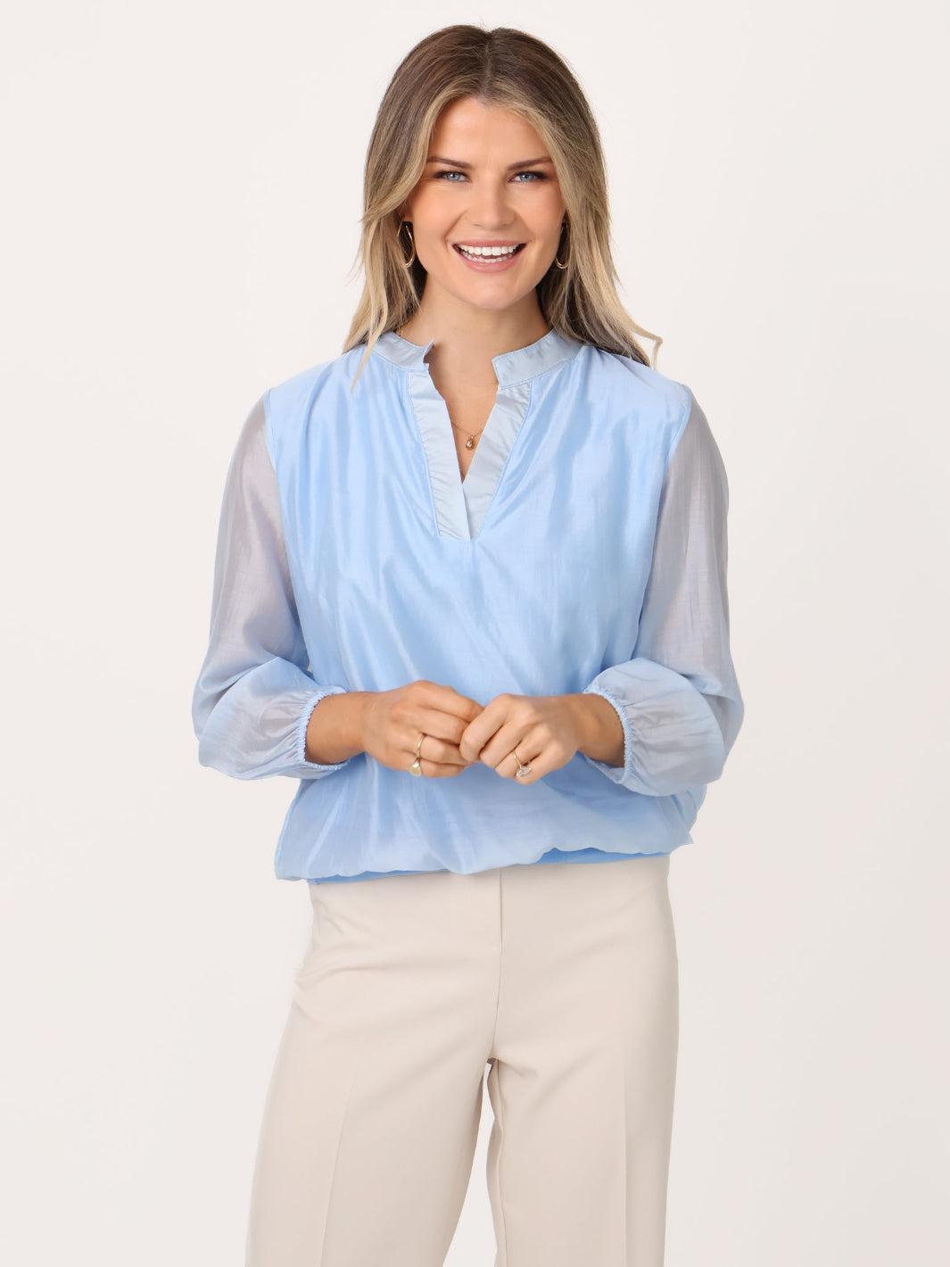 Kate & Pippa Bella Band Top In Light Blue-Kate & Pippa