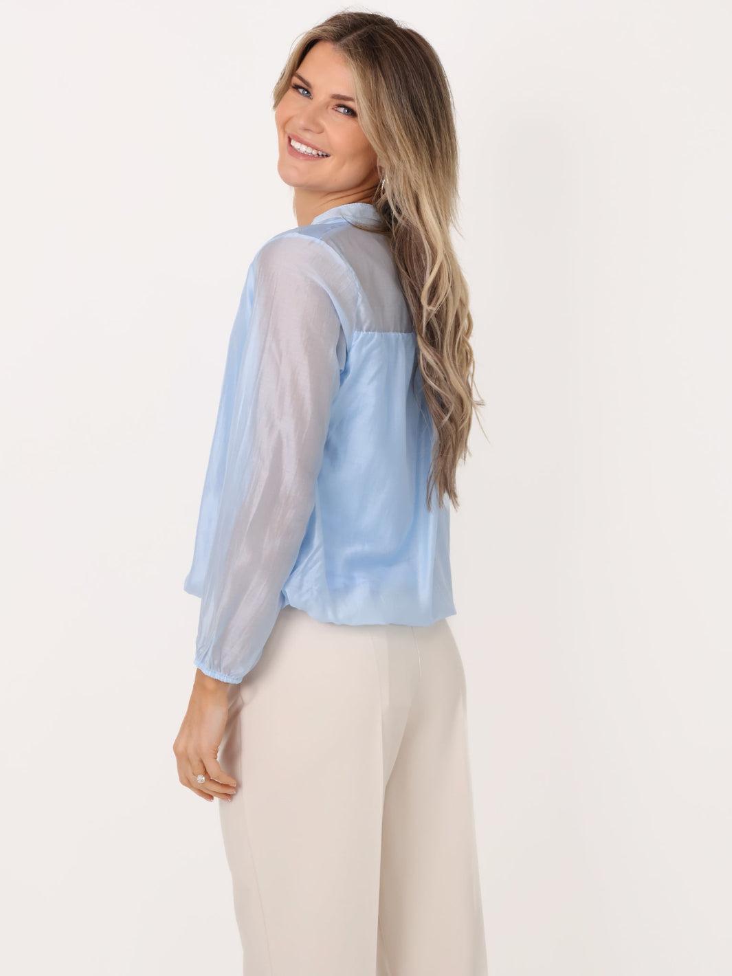 Kate & Pippa Bella Band Top In Light Blue-Kate & Pippa
