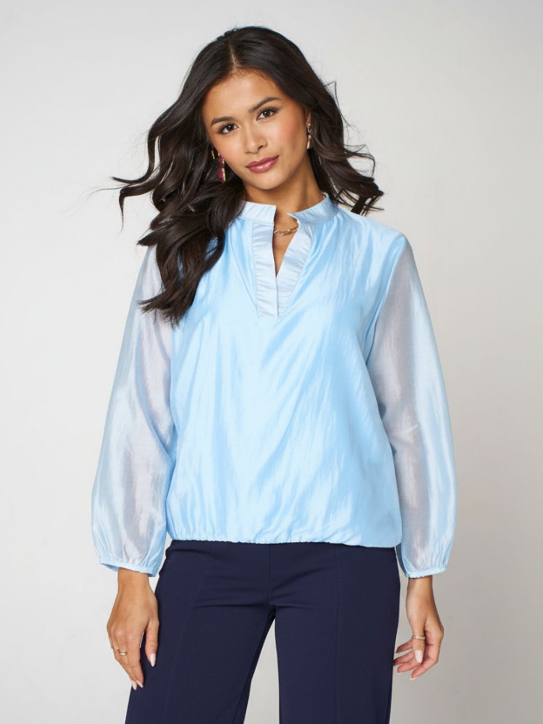 Kate & Pippa Bella Band Top In Light Blue-Kate & Pippa