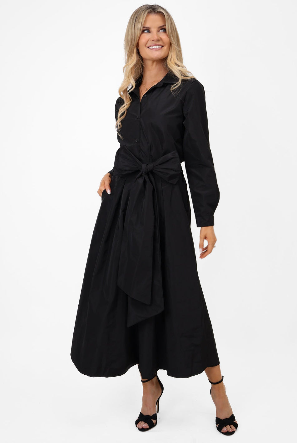 Kate & Pippa Blair Taffeta Skirt In Black-Kate & Pippa Autumn/Winter Ladies Clothing