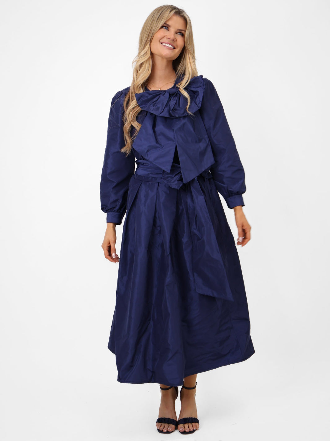 Kate & Pippa Blair Taffeta Skirt In Navy-Kate & Pippa Autumn/Winter Ladies Clothing