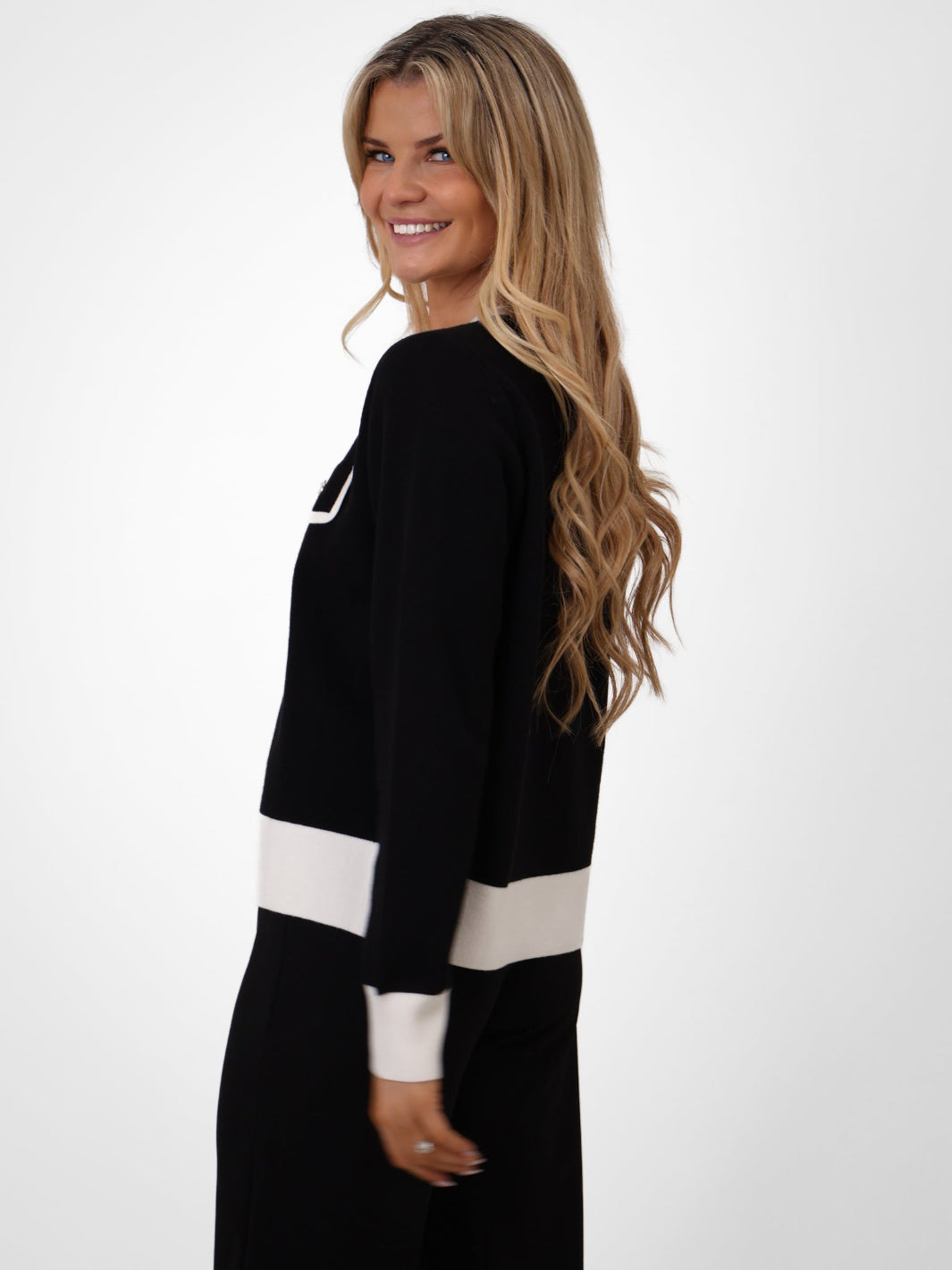 Kate & Pippa Coco Knit In Black / White-Kate & Pippa Autumn/Winter Ladies Clothing