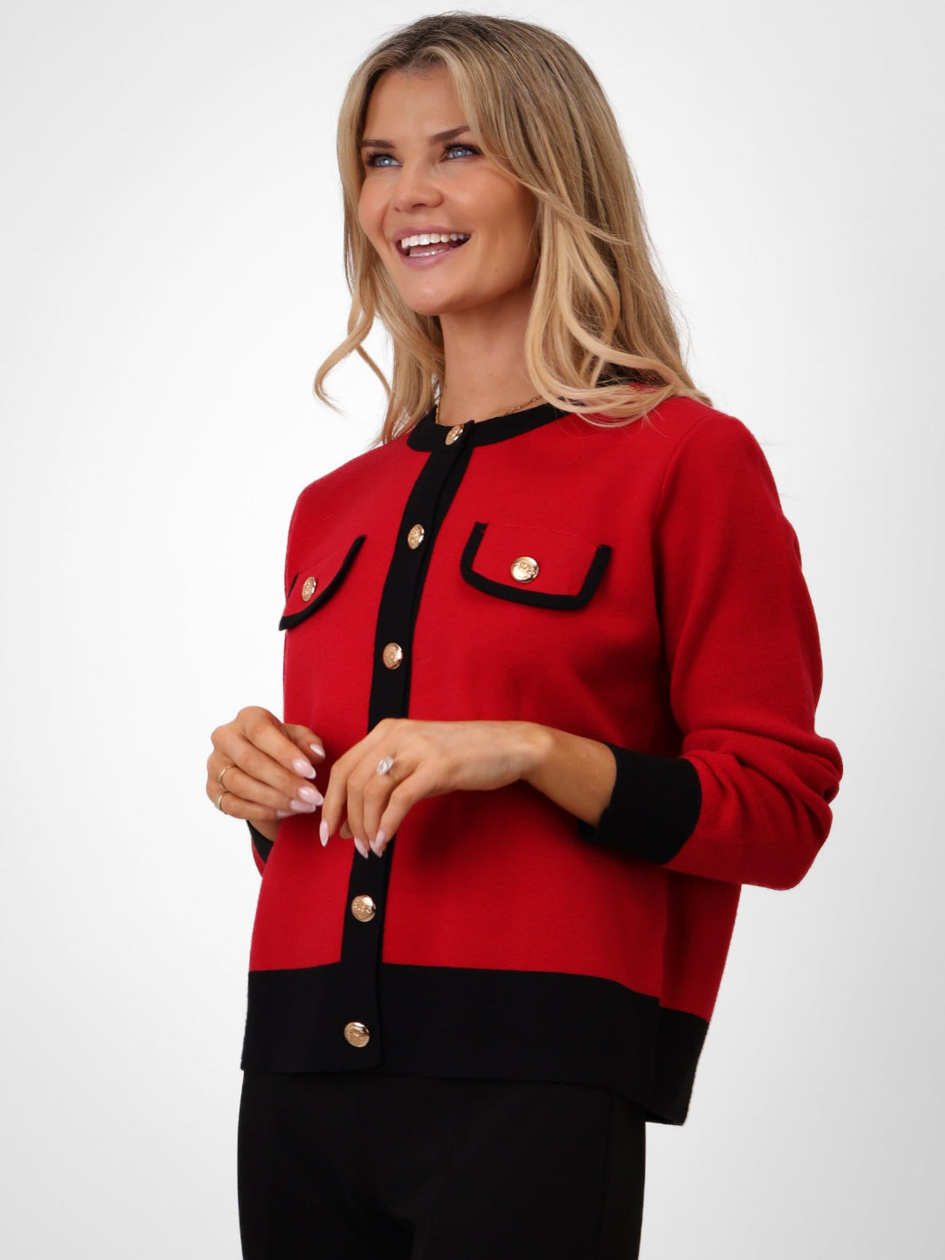 Kate & Pippa Coco Knit In Red / Black-Kate & Pippa Autumn/Winter Ladies Clothing