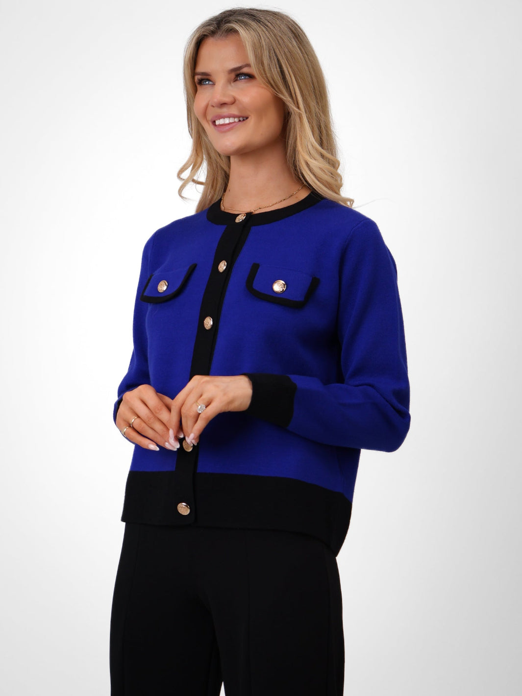 Kate & Pippa Coco Knit In Royal Blue / Black-Kate & Pippa Autumn/Winter Ladies Clothing