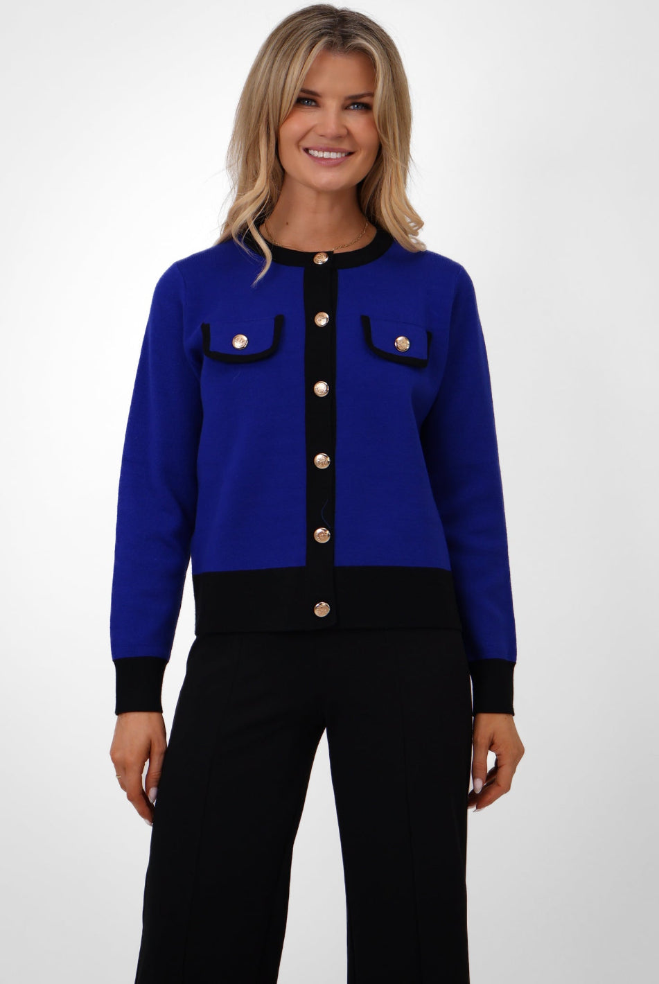 Kate & Pippa Coco Knit In Royal Blue / Black-Kate & Pippa Autumn/Winter Ladies Clothing