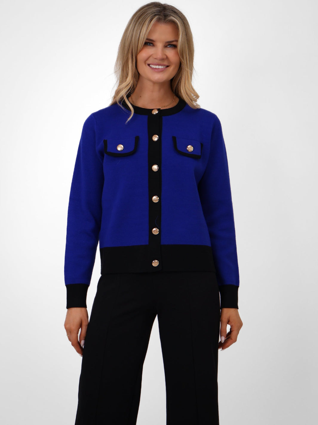 Kate & Pippa Coco Knit In Royal Blue / Black-Kate & Pippa Autumn/Winter Ladies Clothing
