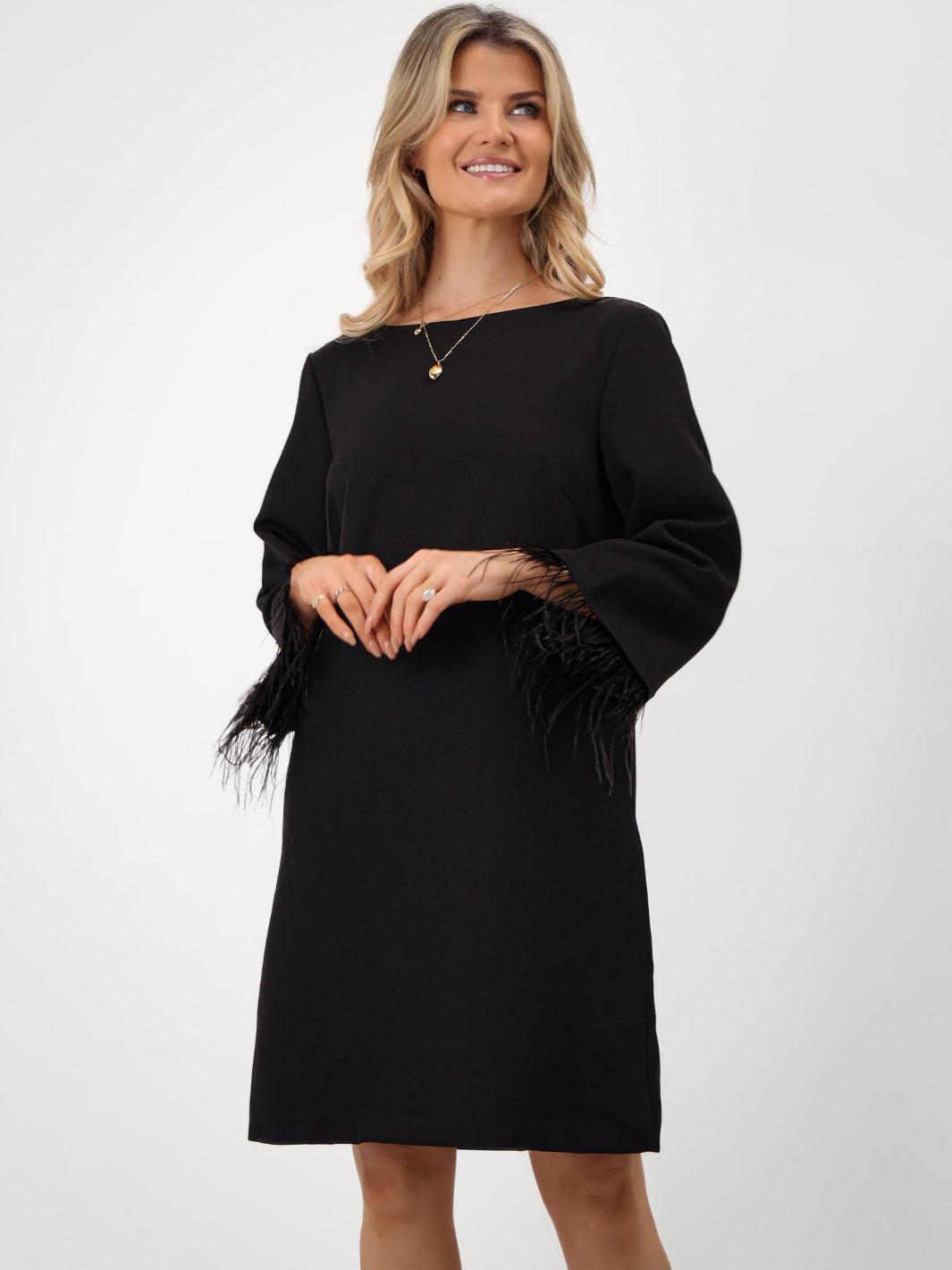 Kate & Pippa Dakota Mini Shift Dress In Black-Kate & Pippa Autumn/Winter Ladies Clothing