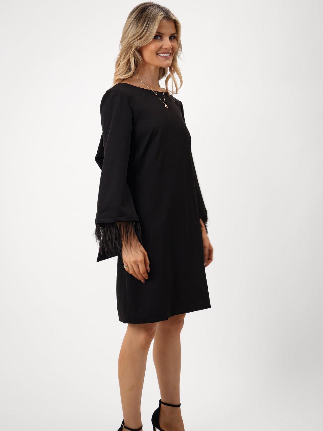 Kate & Pippa Dakota Mini Shift Dress In Black-Kate & Pippa Autumn/Winter Ladies Clothing