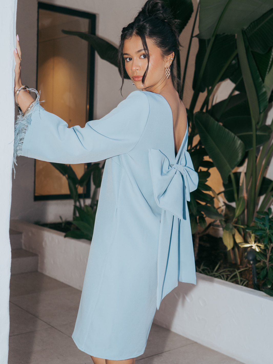 Kate & Pippa Dakota Mini Shift Dress In Light Blue-Kate & Pippa