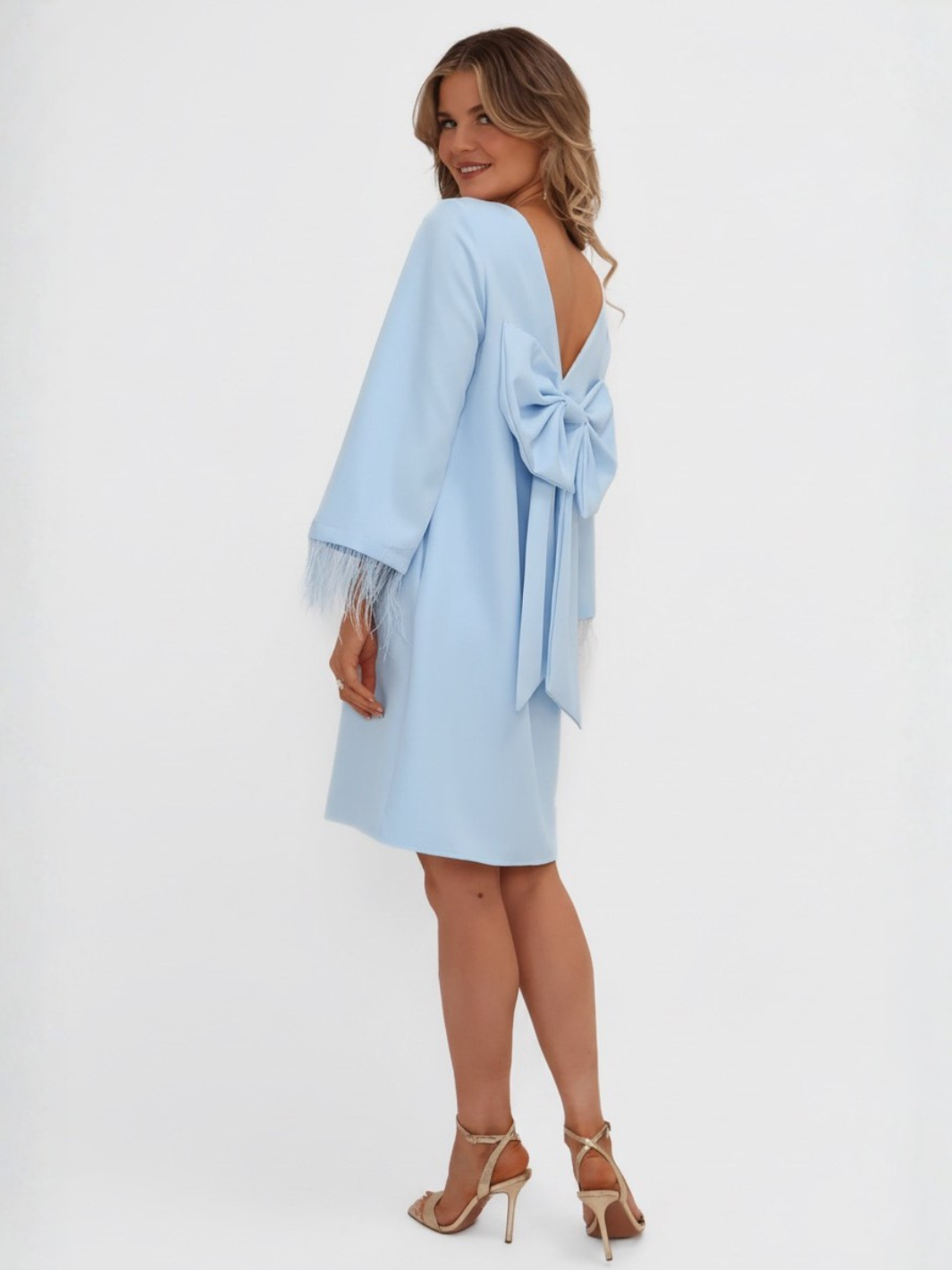 Kate & Pippa Dakota Mini Shift Dress In Light Blue-Kate & Pippa