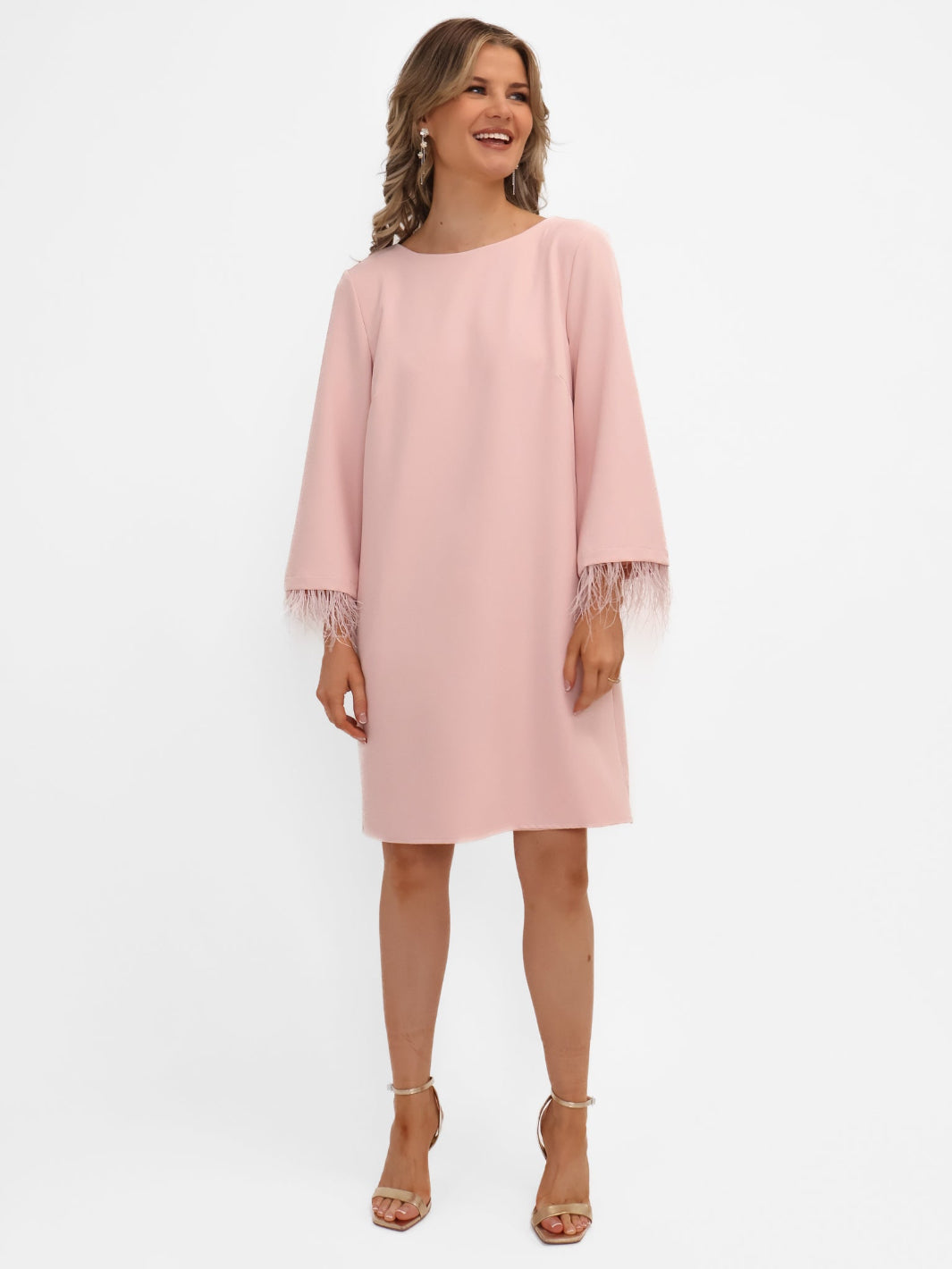 Kate & Pippa Dakota Mini Shift Dress In Pale Pink-Kate & Pippa