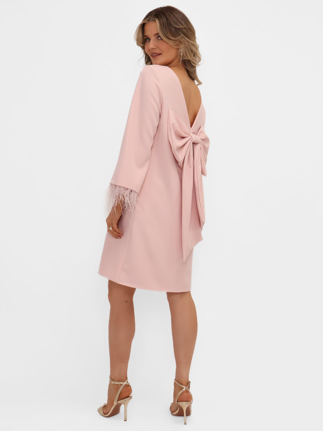 Kate & Pippa Dakota Mini Shift Dress In Pale Pink-Kate & Pippa
