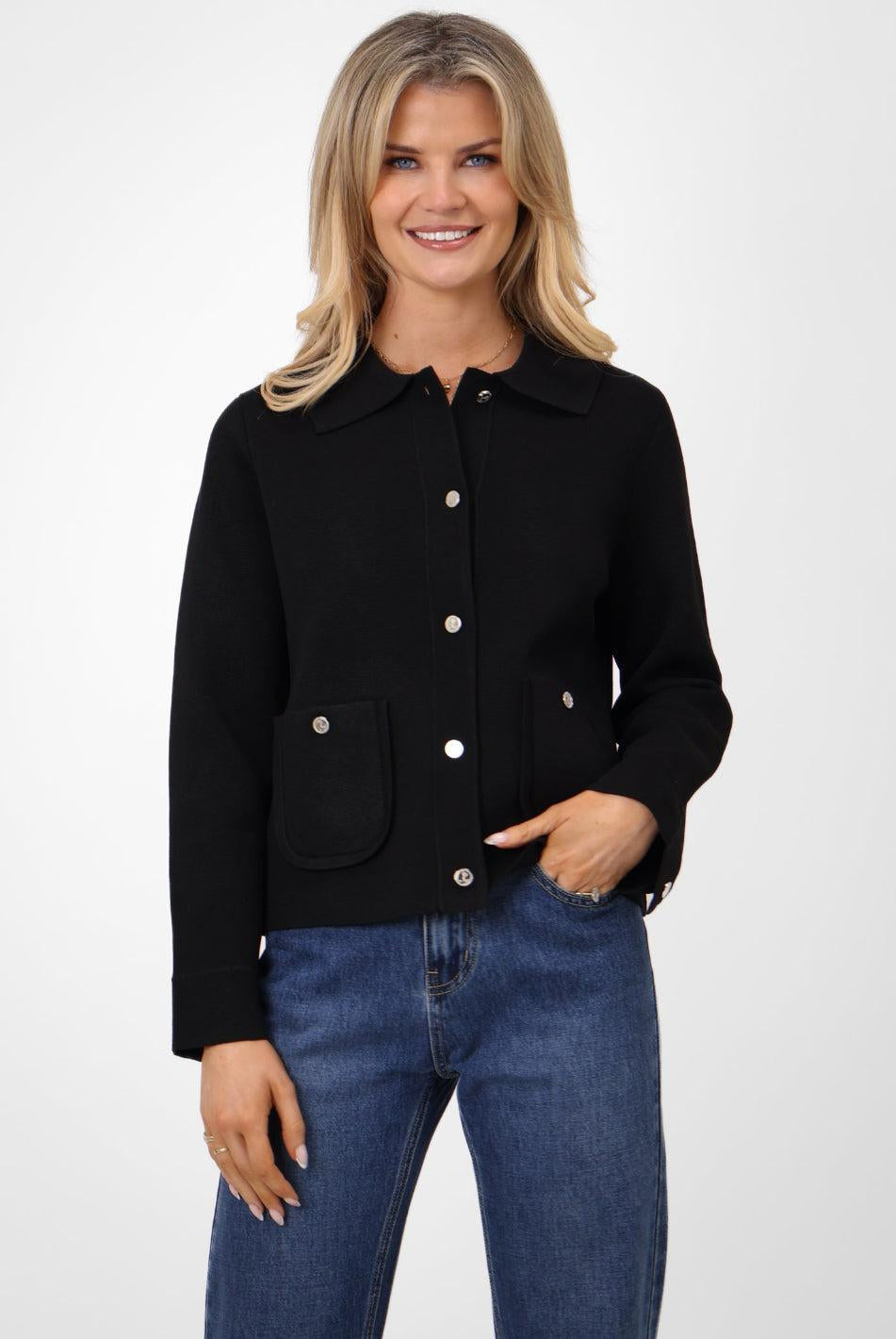 Kate & Pippa Emily Cardigan In Black-Kate & Pippa Autumn/Winter Ladies Clothing