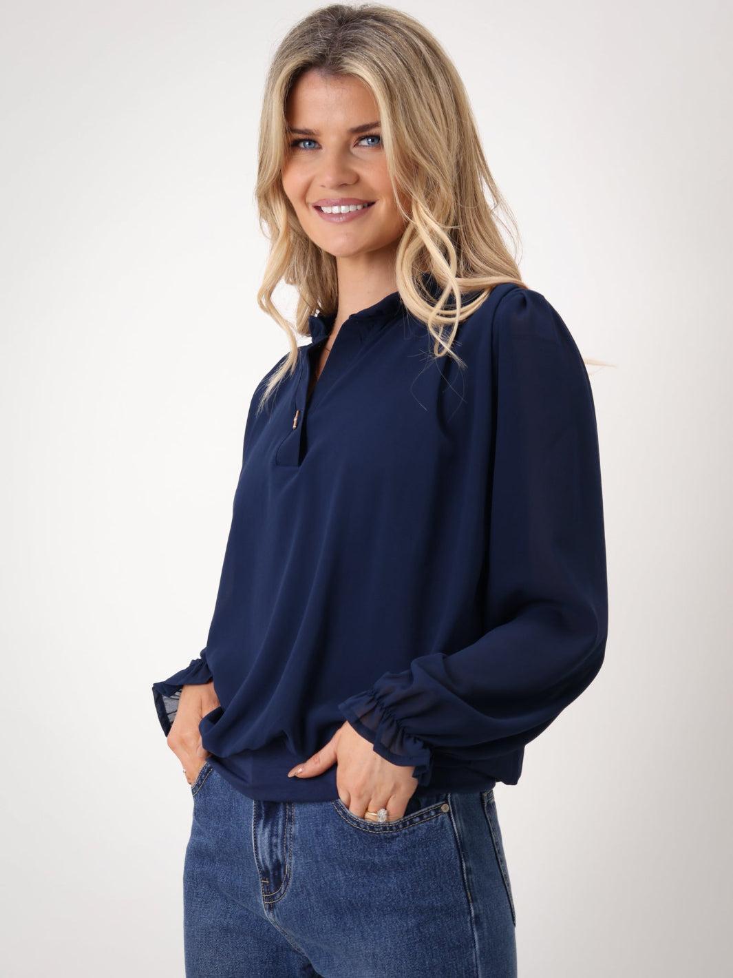 Kate & Pippa Fia Top In Navy-Kate & Pippa Autumn/Winter Ladies Clothing