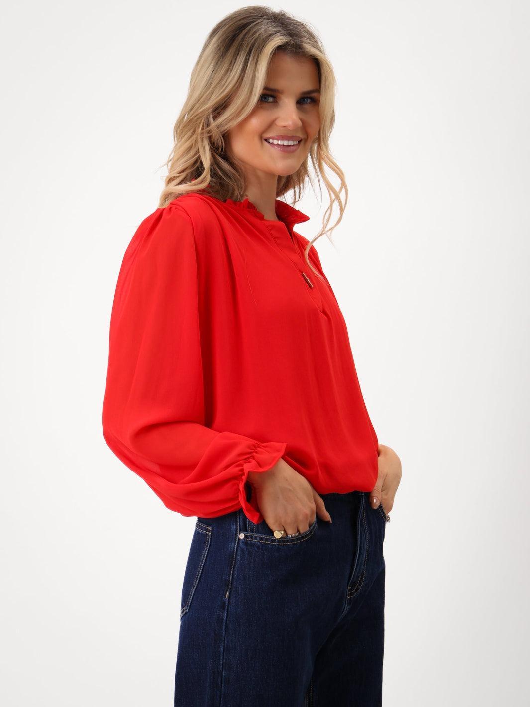 Kate & Pippa Fia Top In Red-Kate & Pippa Autumn/Winter Ladies Clothing