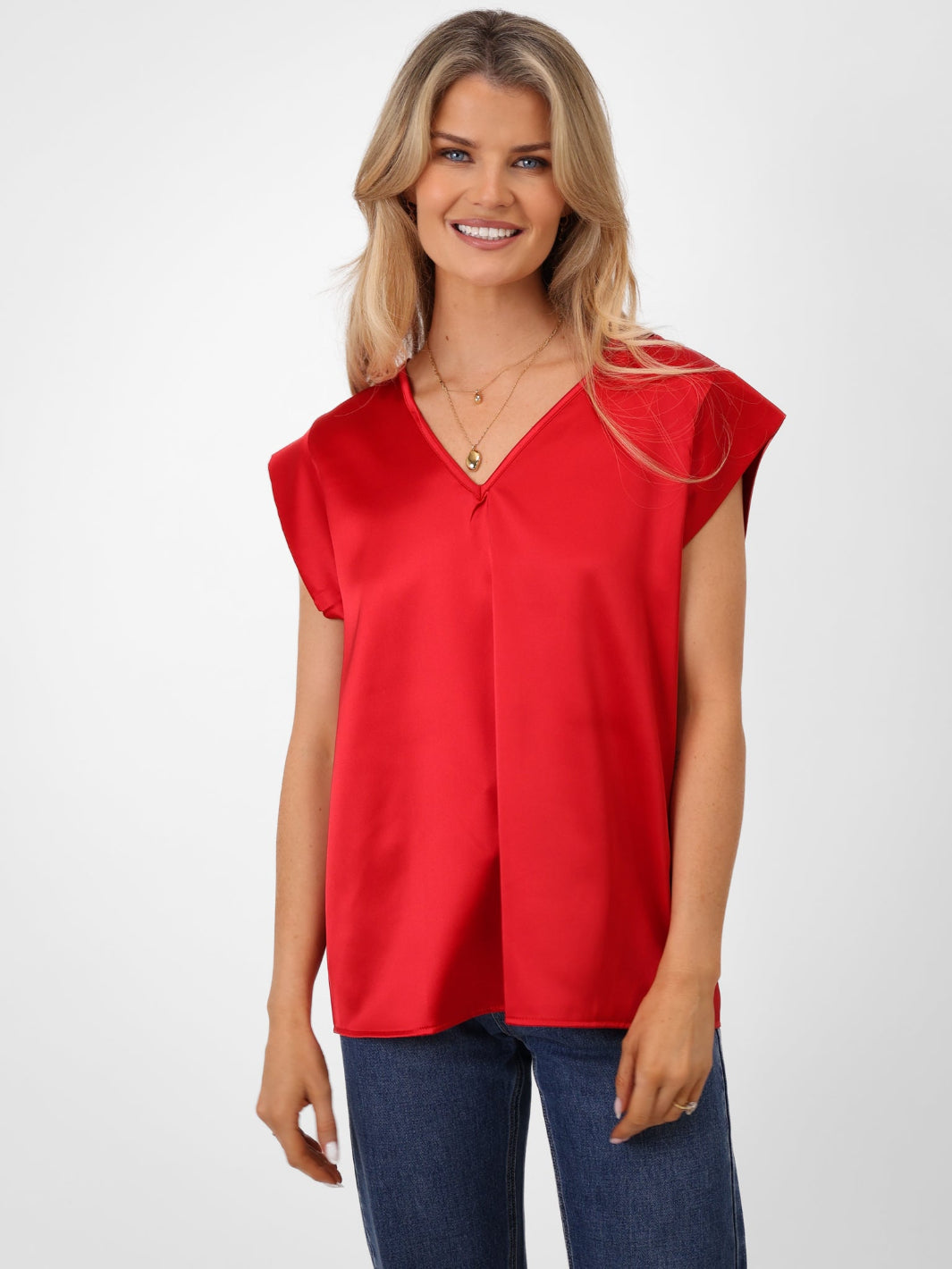 Kate & Pippa Freya Top In Red-Kate & Pippa Autumn/Winter Ladies Clothing