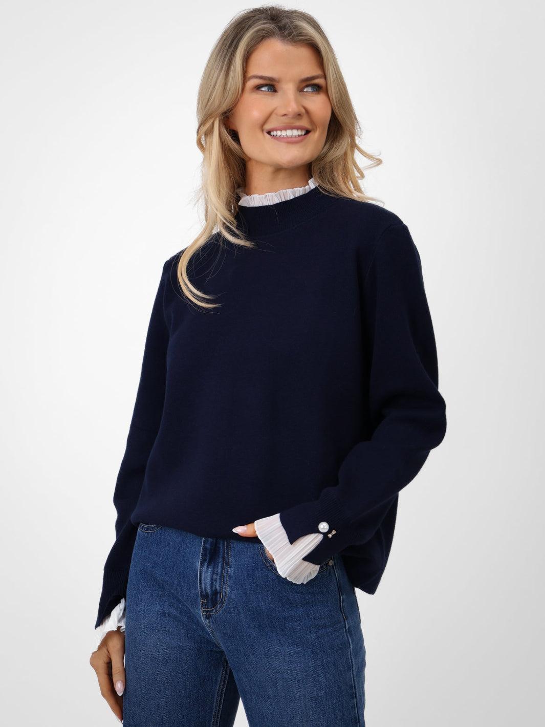 Kate & Pippa Gracie Knit Jumper In Navy-Kate & Pippa Autumn/Winter Ladies Clothing