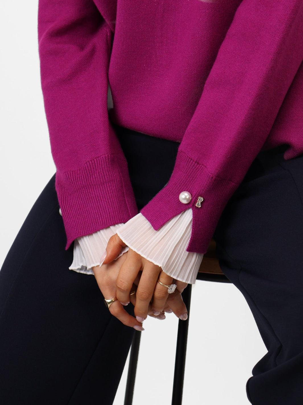 Kate & Pippa Gracie Knit Jumper In Plum-Kate & Pippa Autumn/Winter Ladies Clothing