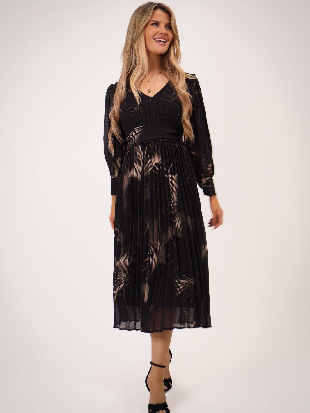Kate & Pippa Hannah Dress In Black Print-Kate & Pippa Autumn/Winter Ladies Clothing