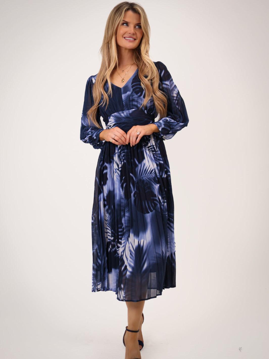 Kate & Pippa Hannah Dress In Navy Print-Kate & Pippa Autumn/Winter Ladies Clothing