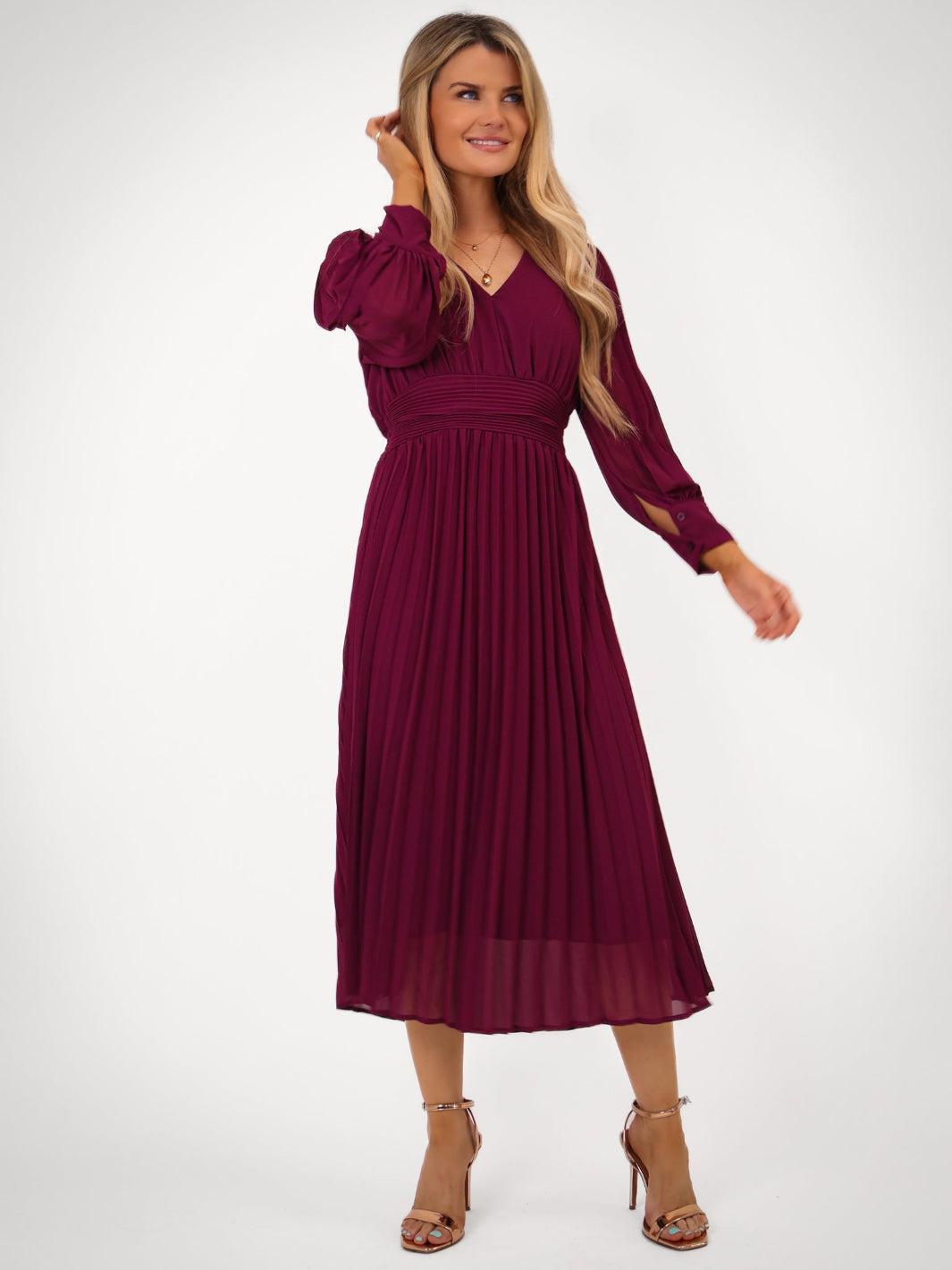 Kate & Pippa Hannah Dress In Plum-Kate & Pippa Autumn/Winter Ladies Clothing