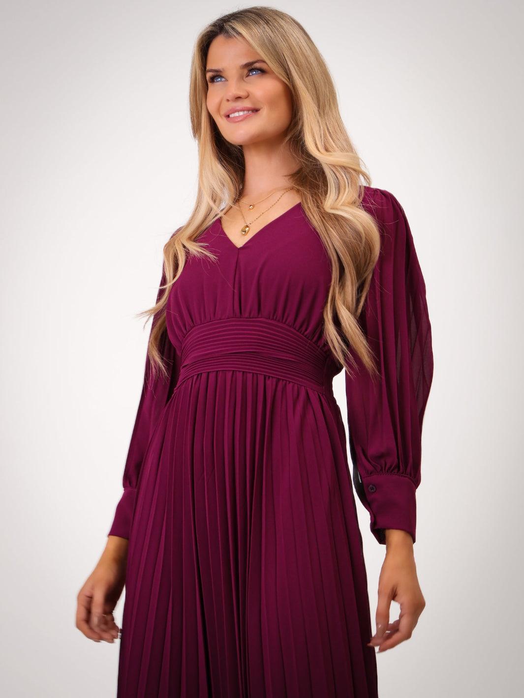 Kate & Pippa Hannah Dress In Plum-Kate & Pippa Autumn/Winter Ladies Clothing