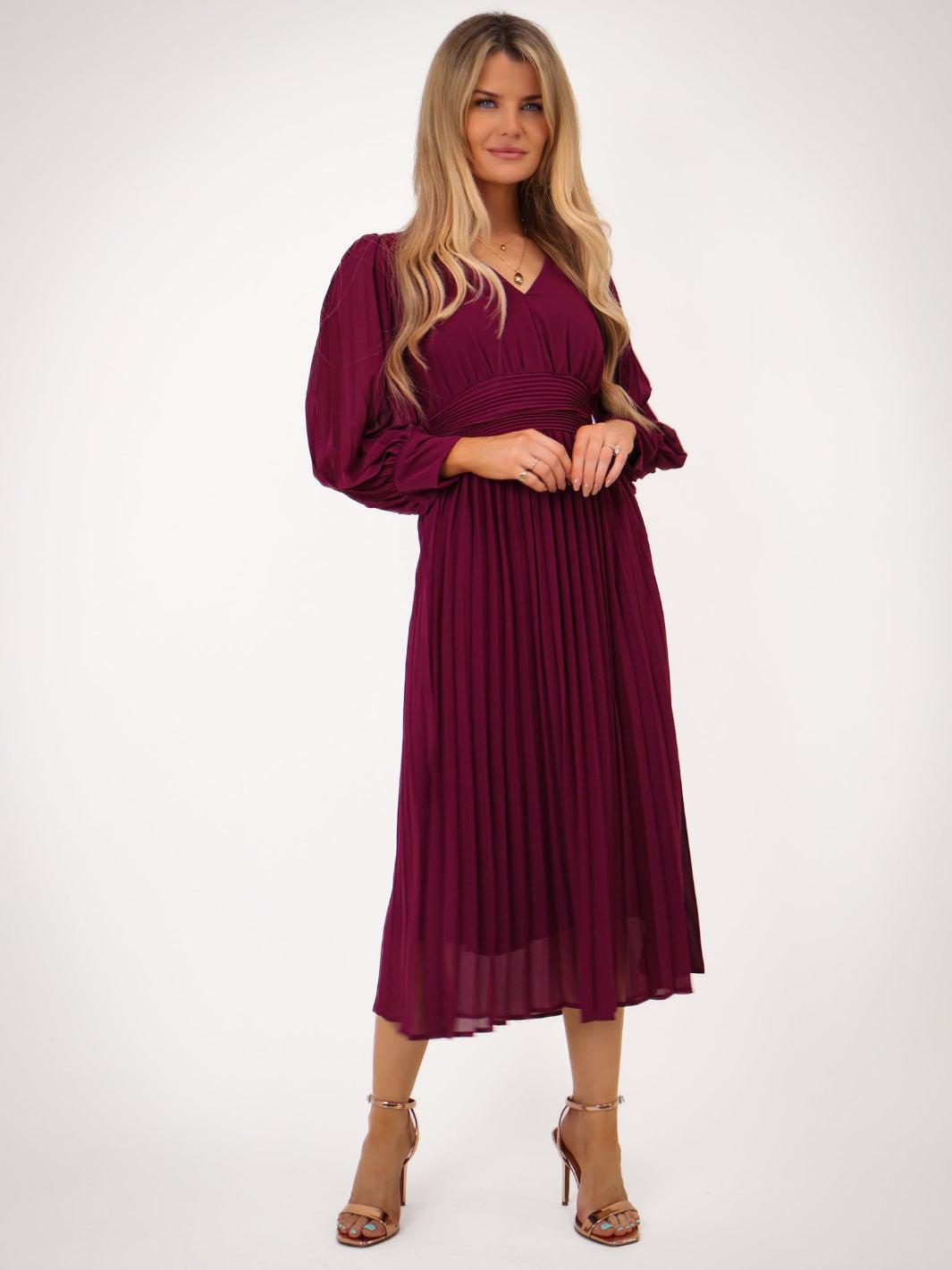 Kate & Pippa Hannah Dress In Plum-Kate & Pippa Autumn/Winter Ladies Clothing