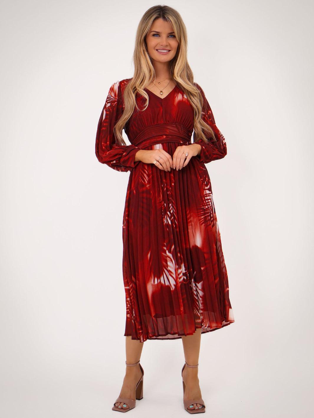 Kate & Pippa Hannah Dress In Red Print-Kate & Pippa Autumn/Winter Ladies Clothing