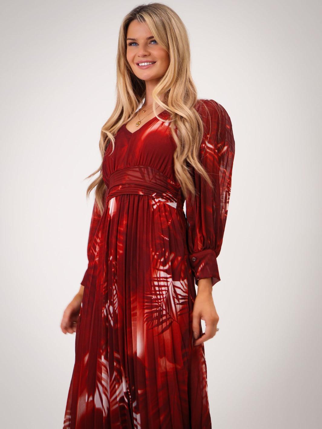 Kate & Pippa Hannah Dress In Red Print-Kate & Pippa Autumn/Winter Ladies Clothing