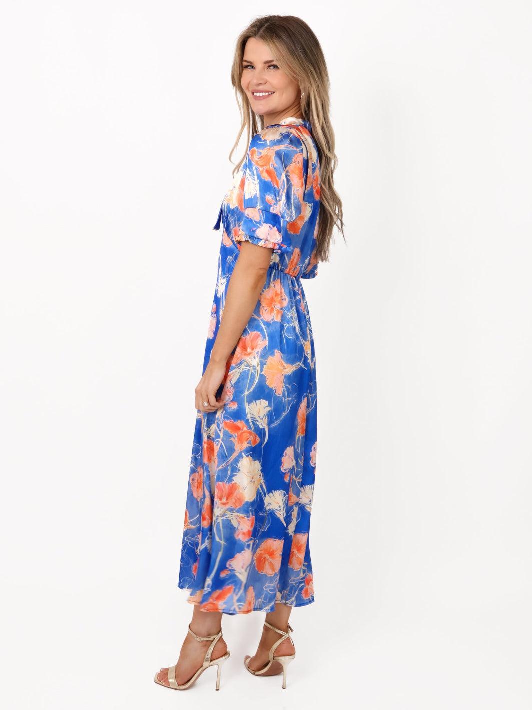 Kate & Pippa Kimber Midi Dress in Blue-Kate & Pippa