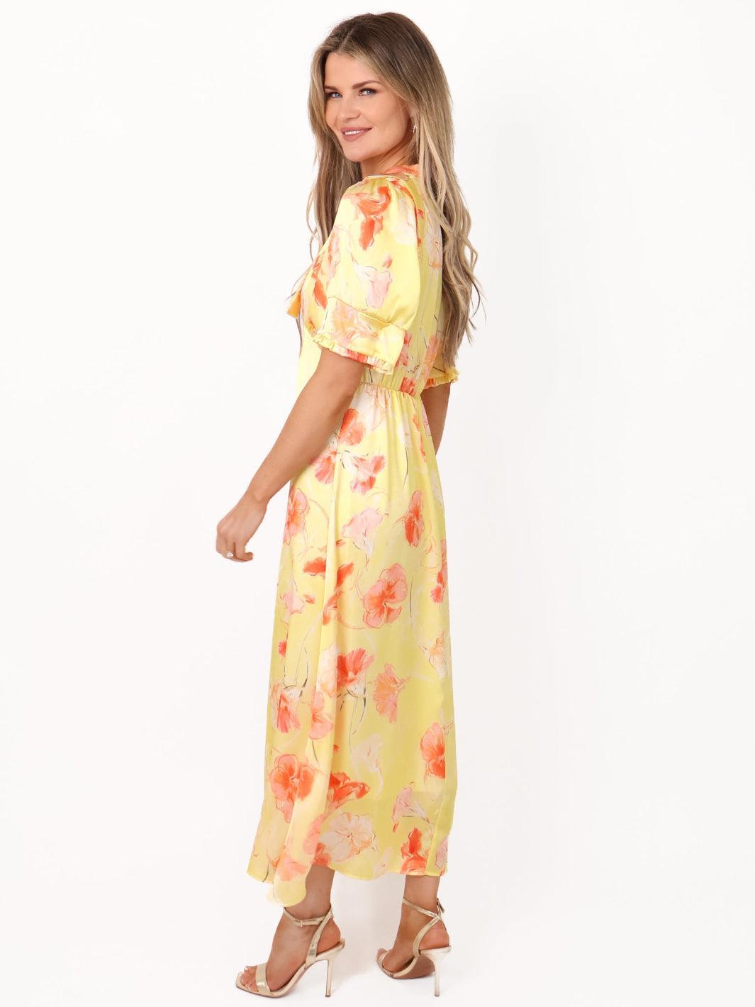 Kate & Pippa Kimber Midi Dress in Lemon-Kate & Pippa