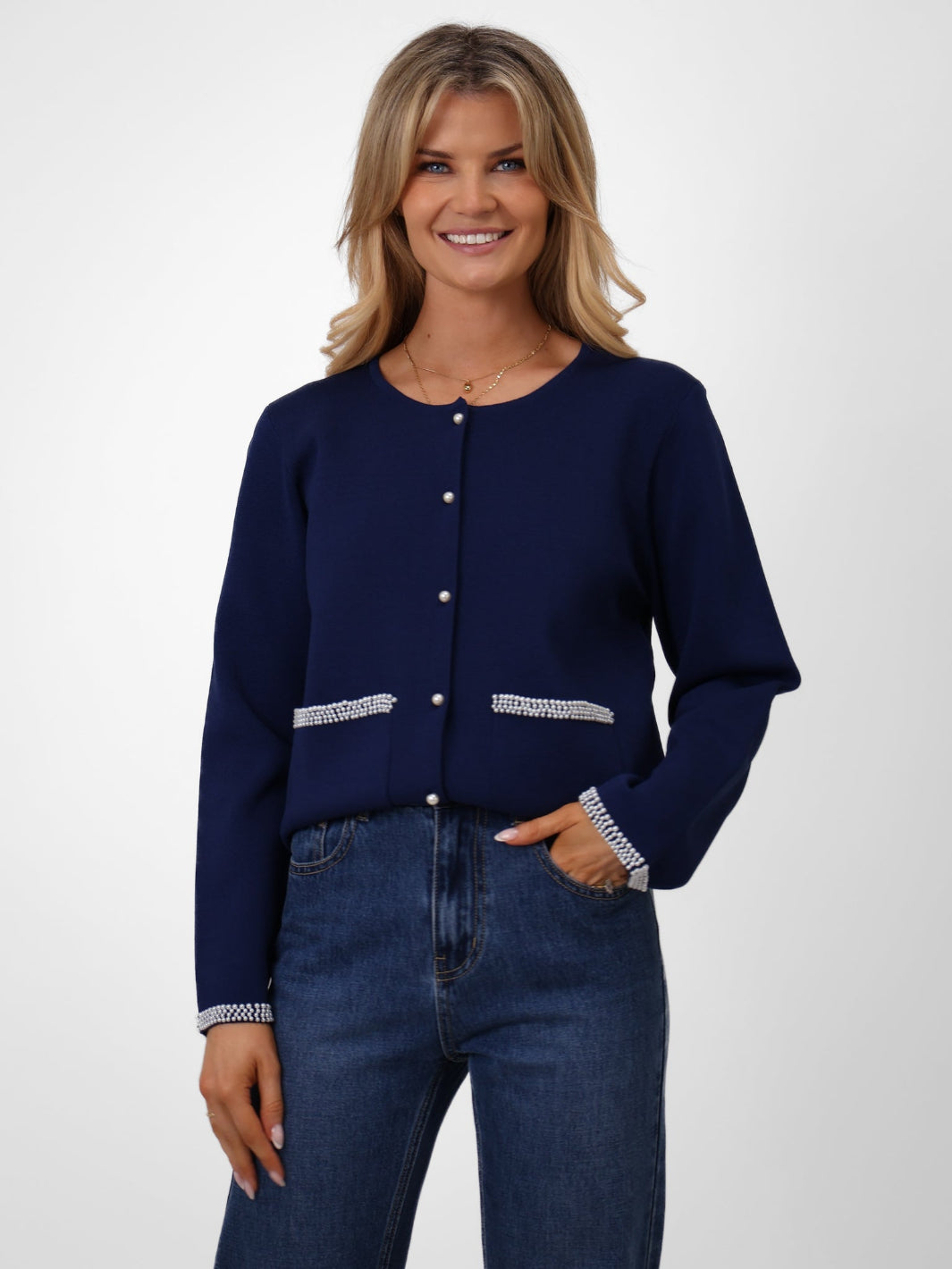 Kate & Pippa Luna Cardigan In Navy-Kate & Pippa Autumn/Winter Ladies Clothing