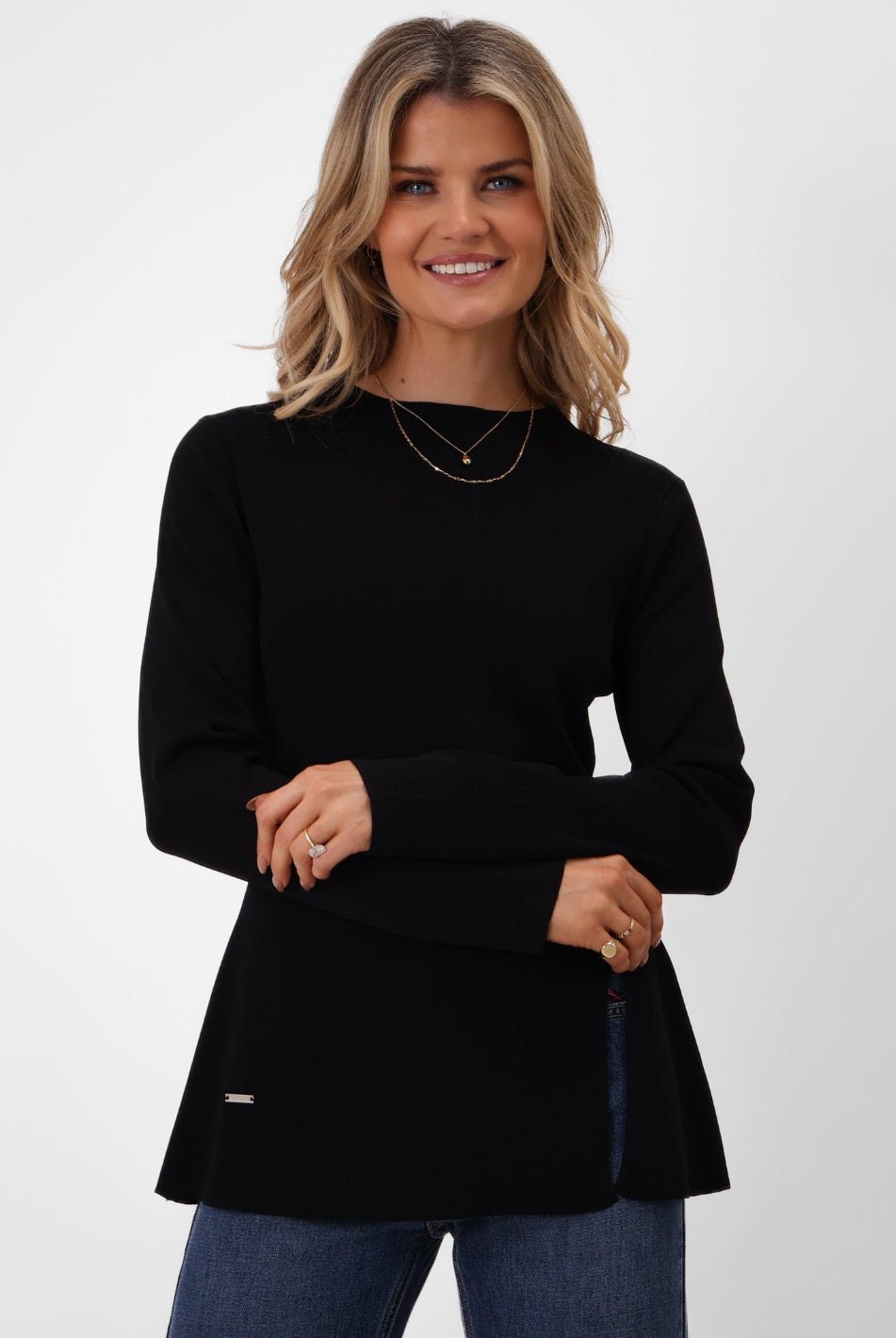 Kate & Pippa Margot Knit Top In Black-Kate & Pippa Autumn/Winter Ladies Clothing