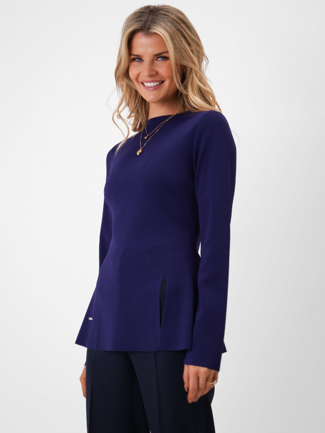 Kate & Pippa Margot Knit Top In Navy-Kate & Pippa Autumn/Winter Ladies Clothing