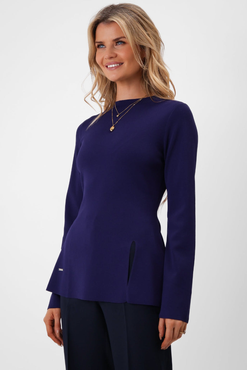 Kate & Pippa Margot Knit Top In Navy-Kate & Pippa Autumn/Winter Ladies Clothing