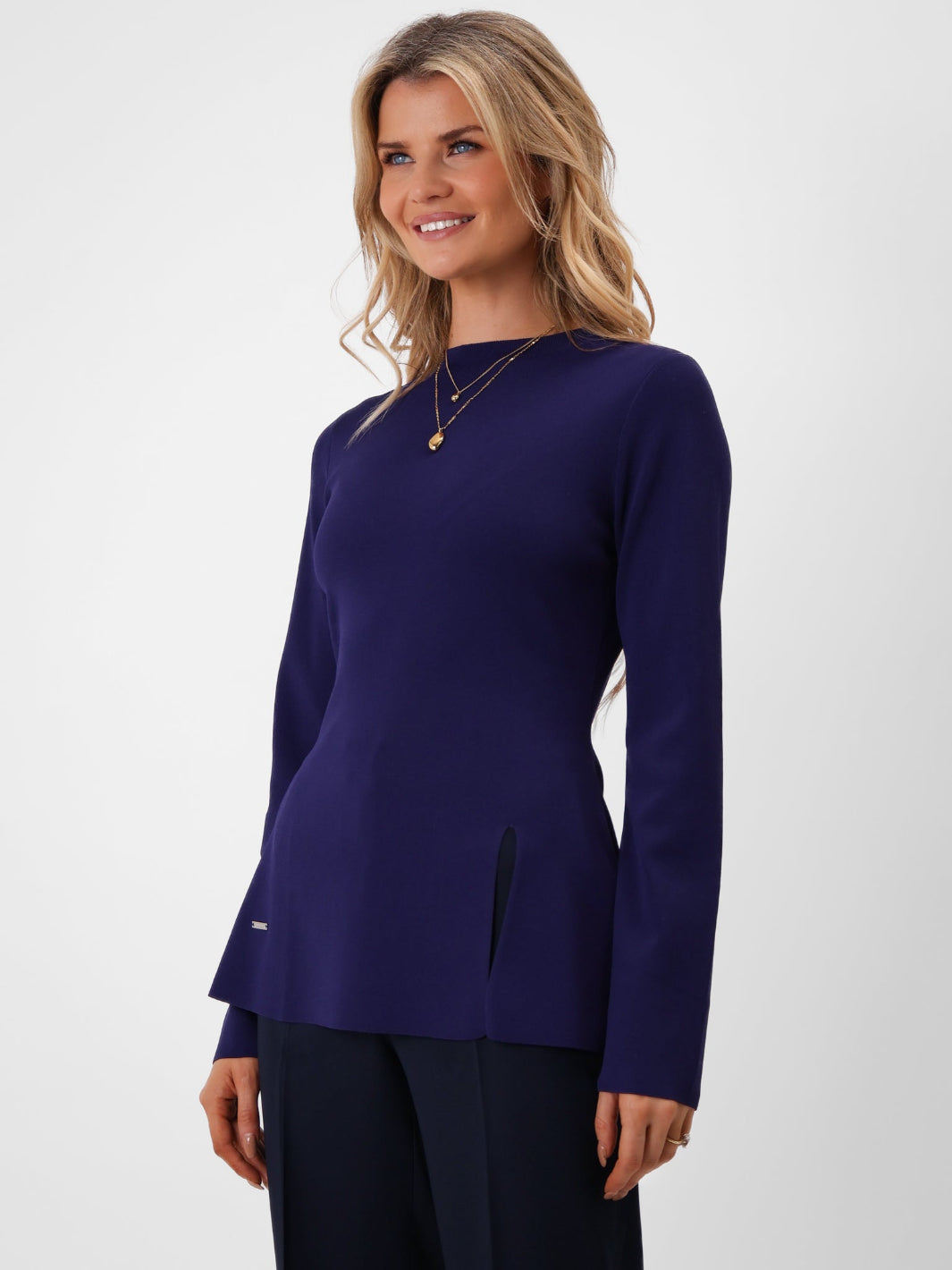 Kate & Pippa Margot Knit Top In Navy-Kate & Pippa Autumn/Winter Ladies Clothing