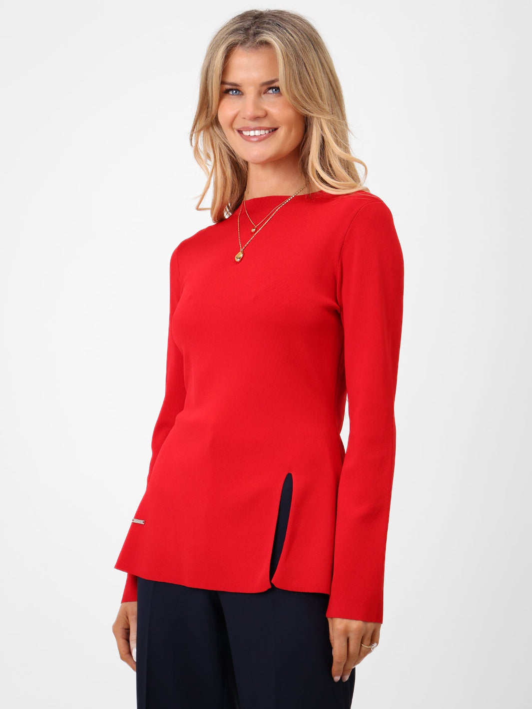 Kate & Pippa Margot Knit Top In Red-Kate & Pippa Autumn/Winter Ladies Clothing