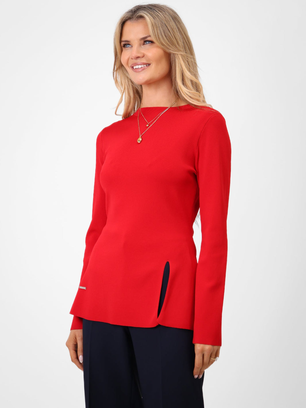 Kate & Pippa Margot Knit Top In Red-Kate & Pippa Autumn/Winter Ladies Clothing