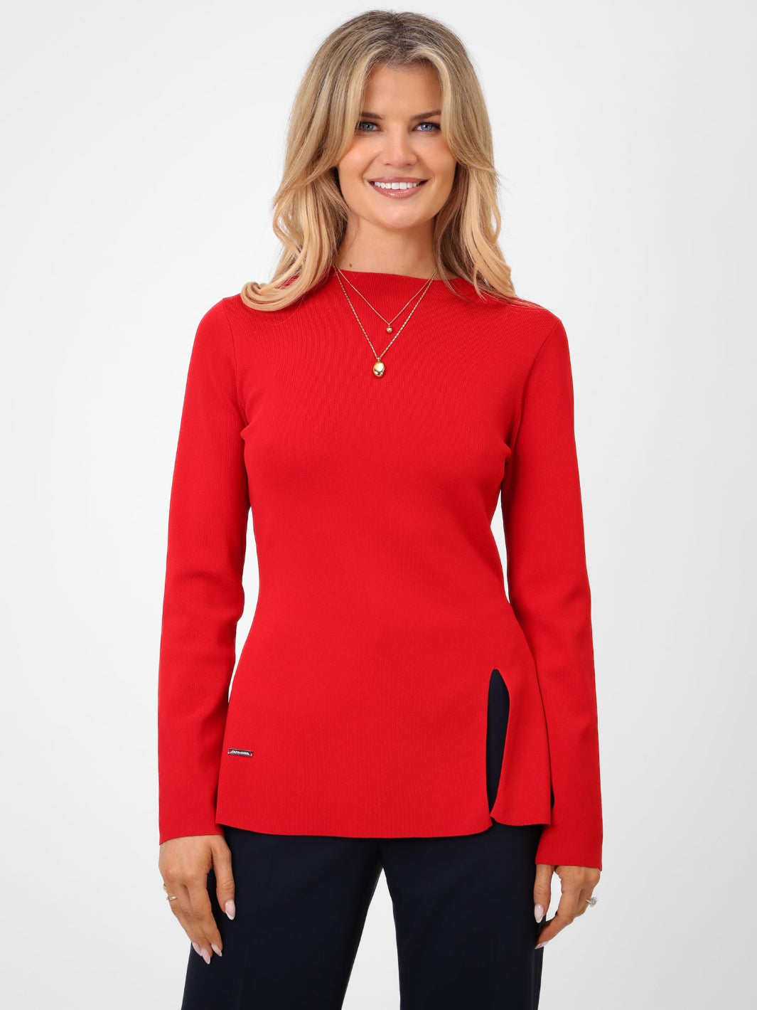 Kate & Pippa Margot Knit Top In Red-Kate & Pippa Autumn/Winter Ladies Clothing