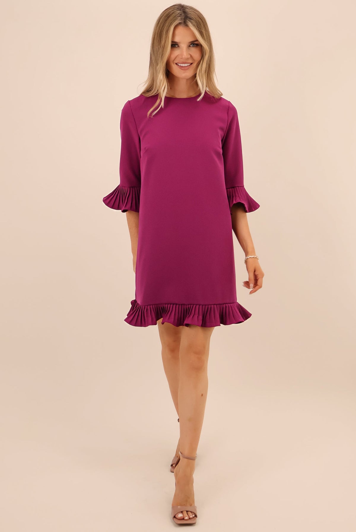 Kate & Pippa Olivia Mini Dress In Magenta-Kate & Pippa
