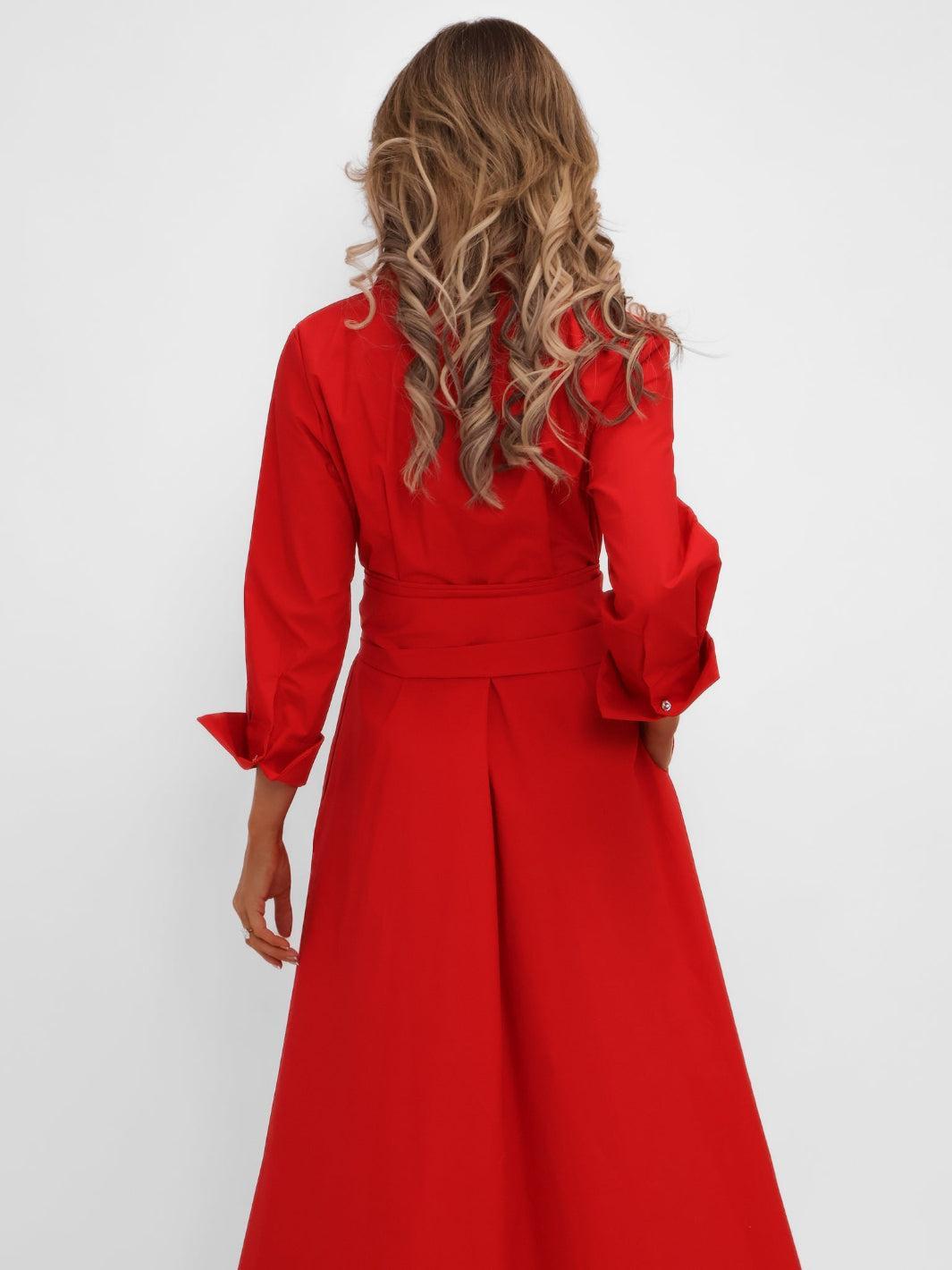 Kate & Pippa Penelope Midi Dress In Red-Kate & Pippa